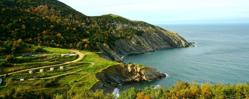 view of meat cove, cape breton island